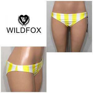 WILDFOX yellow and white stripe bikini bottoms.NWT
